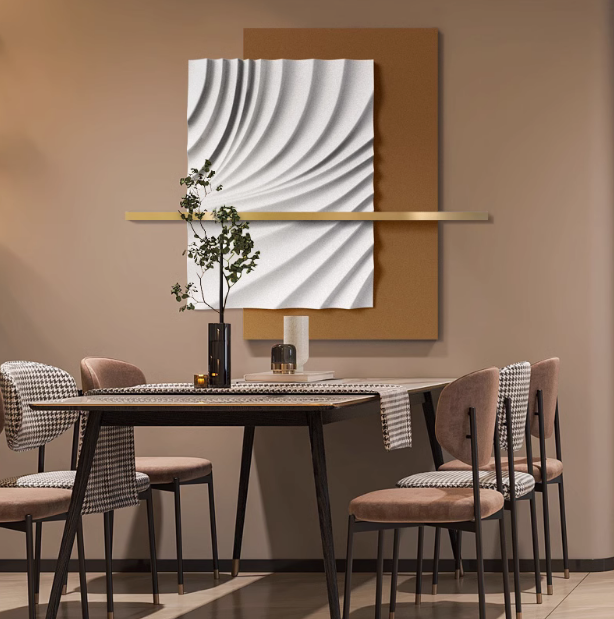 Modern light luxury 3-D relief wall paintings, decorative paintings, living room sofa background hanging paintings, high-end and simple entrance murals