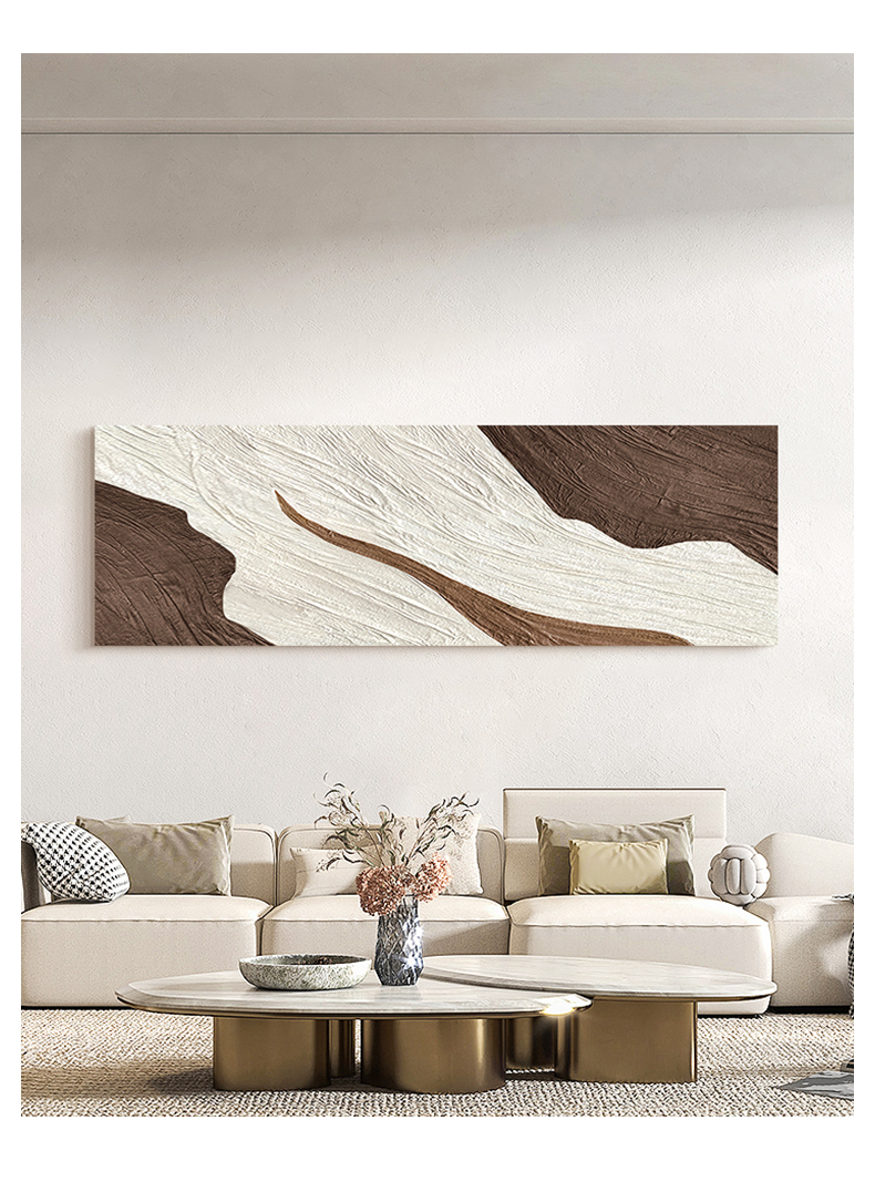A continuous stream of abstract hand-painted oil paintings, living room texture decorative paintings, sofa background wall simple hanging paintings